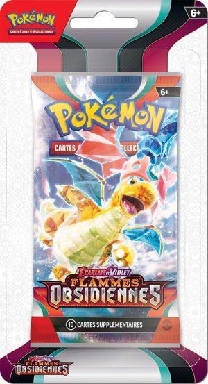 EV03 booster sous blister 1,4 Cartes à Collectionner | Booster Pokémon Flammes Obsidiennes EV03 sous Blister Plastique Modèle aléatoire