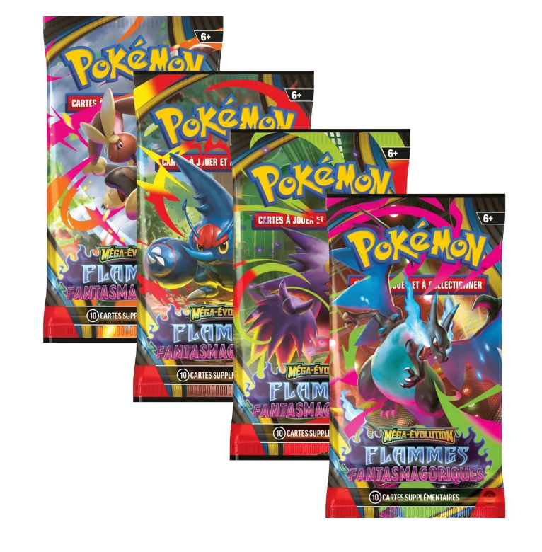 Artset ME02 Flammes fantasmagoriques| Lot de 4 booster de display Pokémon au visuel différant